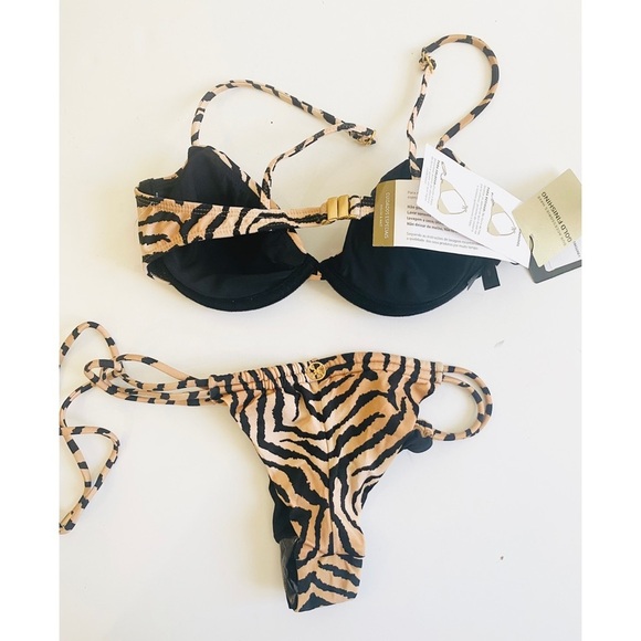 VIX Paulahermanny tiger stripe 2 piece bikini swimsuit - Picture 5 of 12